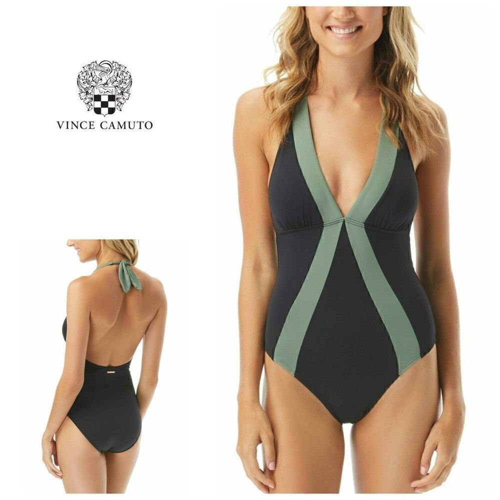 Vince Camuto deep sea color block swimsuit. Runs small. NWT